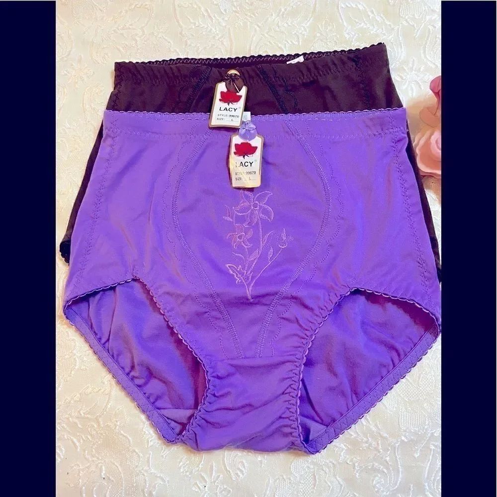 Lacy assorted embroidery floral print Underwear L